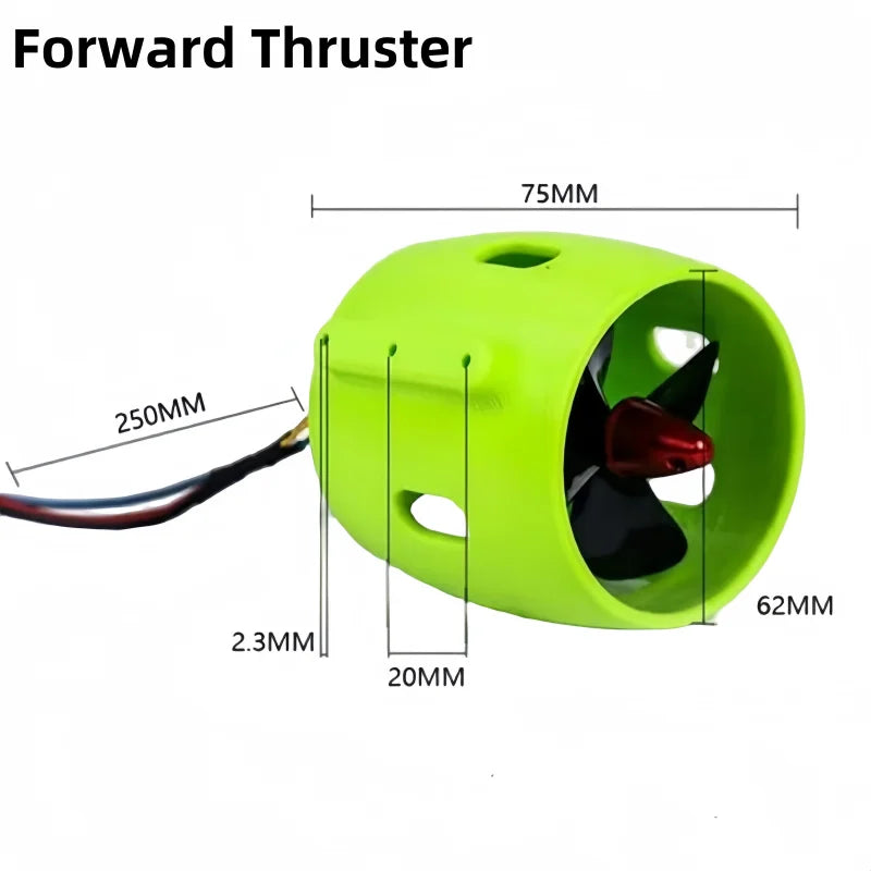 12-24V 20A Brushless Underwater Thruster 4 Blade RC Bait Boat Trolling Motor Waterproof High Torque for Fishing Kayak Accessory