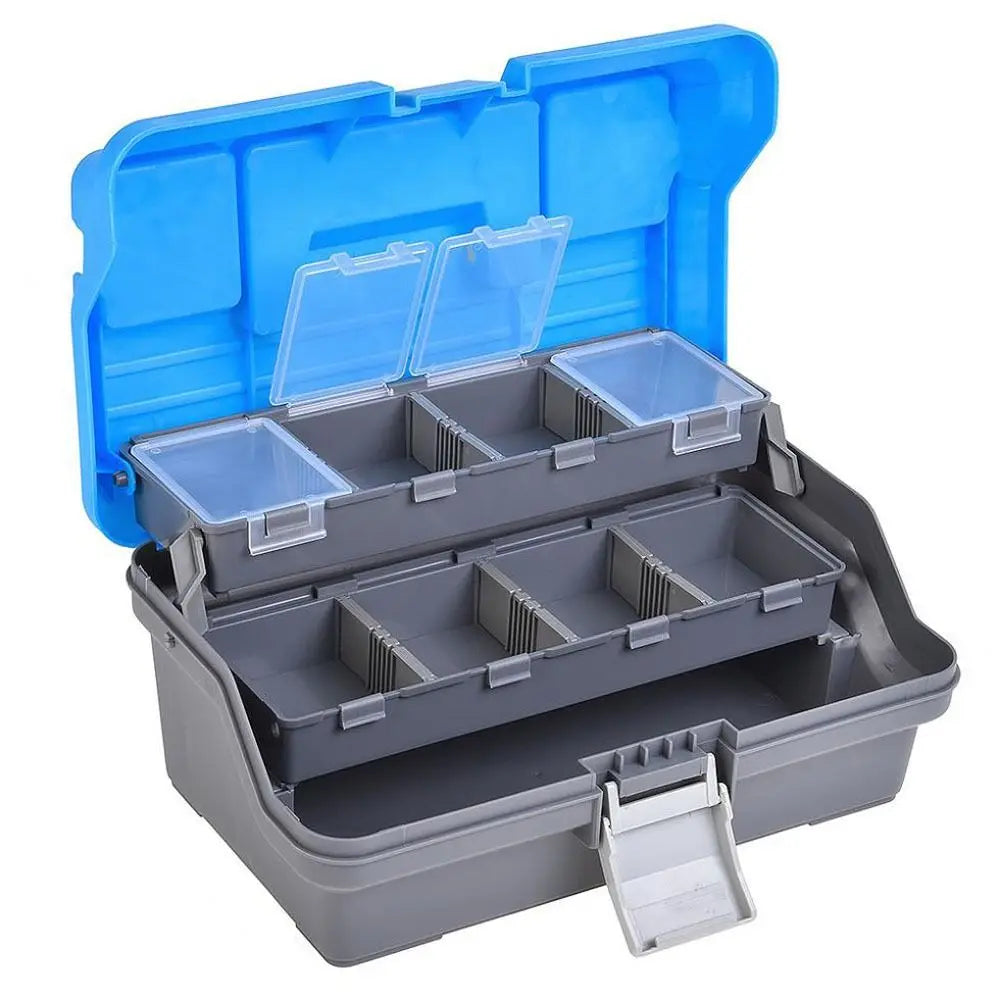 3 Layers Fishing Tackle Box Large Capacity Multifunctional Fishing Gear Box Folding With Handle Hardware Storage Box