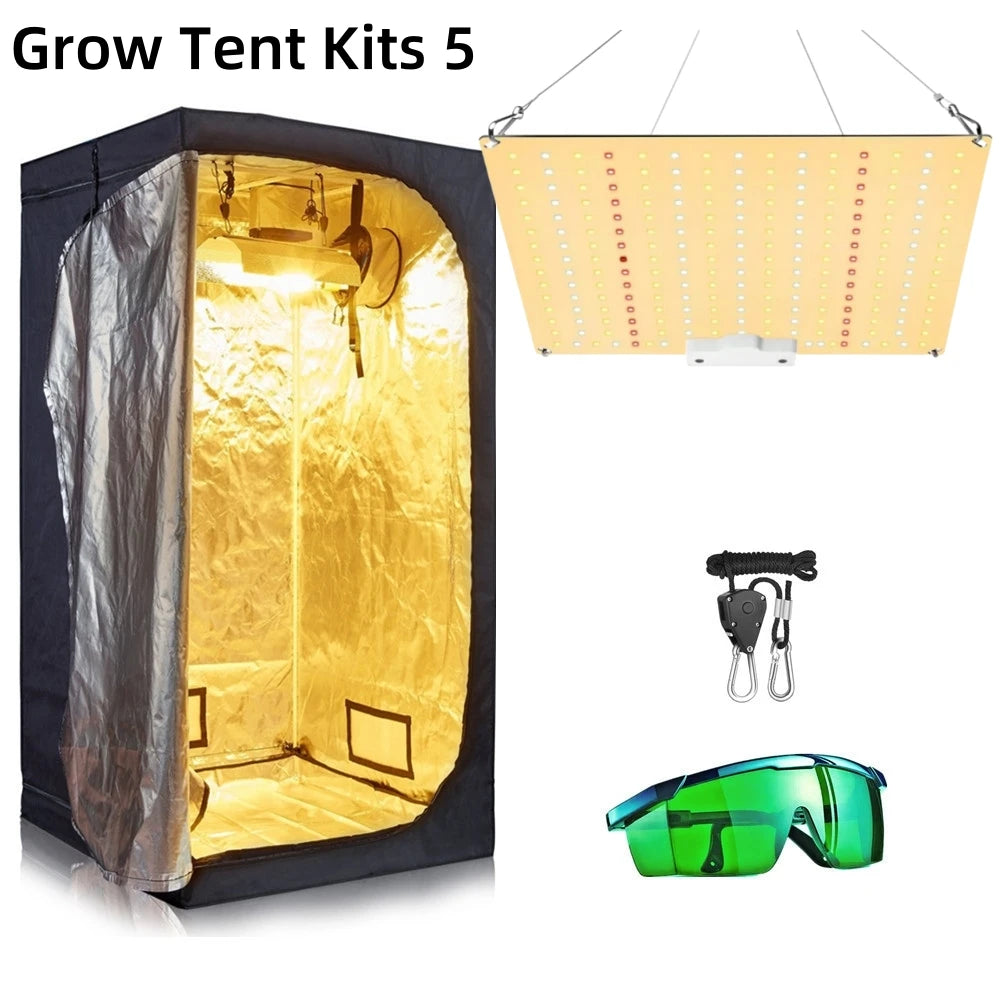 Grow Tent Growbox Hydroponics Growing System Led Grow Plant Lights Full Kits High PPFD 4Inch Duct Fans Activated Carbon Filter