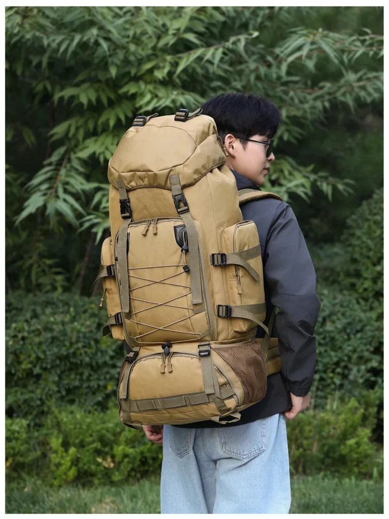New Waterproof Molle Rucksack Outdoor Climbing Backpack Military Camo Tactical Bag Hiking Travel Fishing Mountaineering Bag