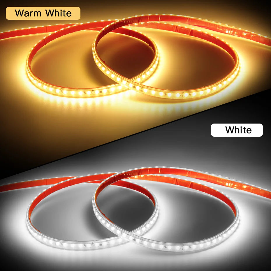 220V Led Strip 2835SMD Adhesive Tape With Dimmer Timing Switch EU/UK Plug 120LEDs/M IP67 Waterproof Indoor Outdoor Lighting
