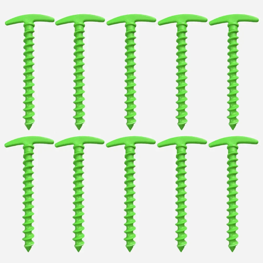 10pcs Tent Nails Outdoor Camping Trip Tent Peg Ground Nails Screw Nail Stakes Pegs Plastic Sand Pegs Trip Beach Tent Stakes Pegs