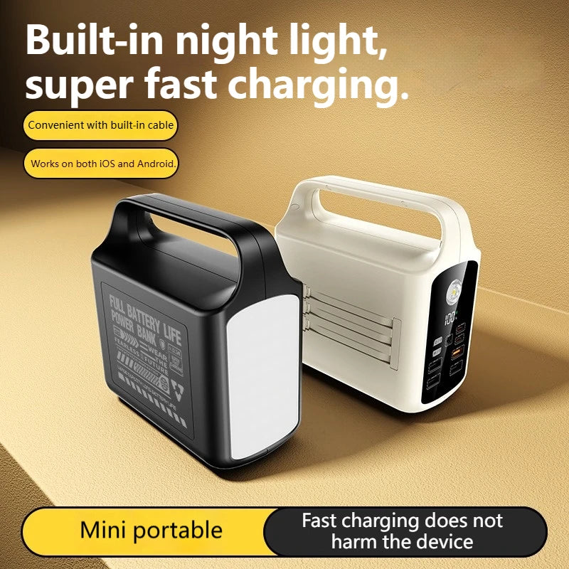 Lenovo 200000mAh Large Capacity Portable Outdoor Emergency Power Supply Built-in Cable And Camping Light Suitable For IPhone