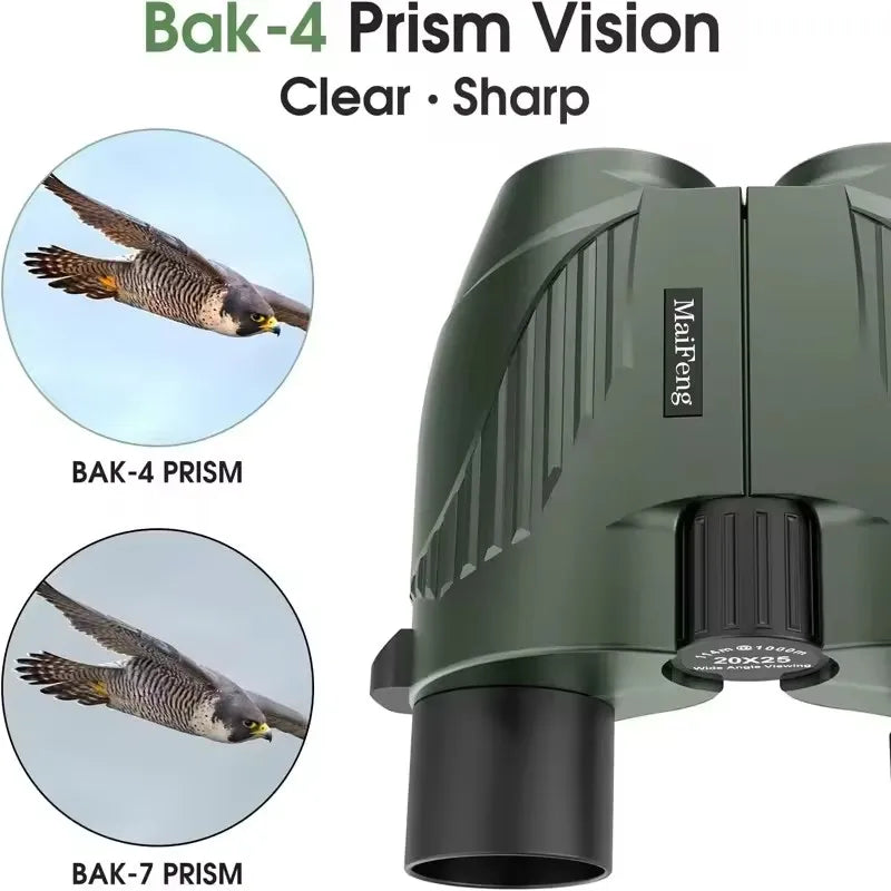 20X25 Binoculars Professional HD Pocket Waterproof Camping Observation Telescope Portable Optical Telescope for Outdoor Hunting