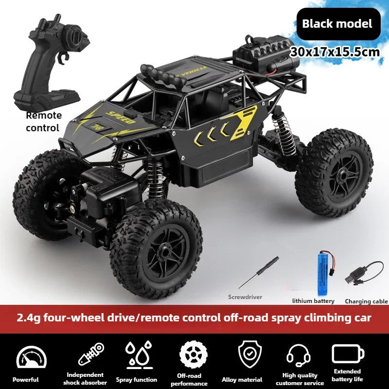 Kawaii Toy Car Gift-Upgrade Alloy 6WD Climbing Off-road Rc Cars,Remote Control Car Model,Fart Spray 8K HD Camera,Toys For Boys
