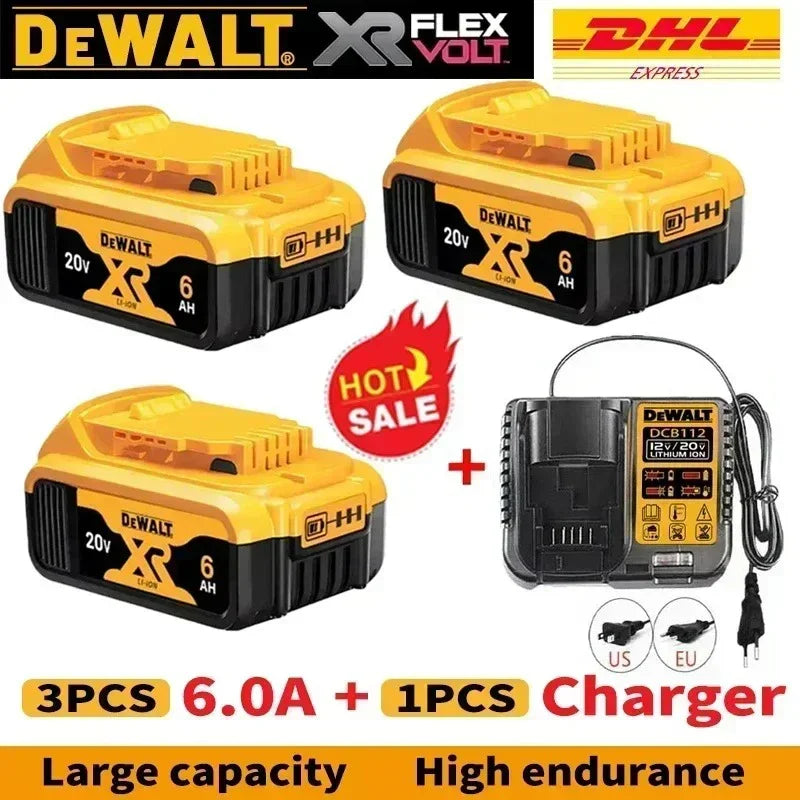 New 100% Original Dewalt 6.0Ah 20V/60V Power Tool Battery DCB206 DCB206 DCB205 DCB200 DCB203 For Dewalt power cordless drill