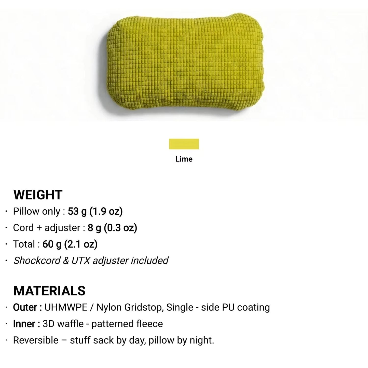Stuff Sack & Pillow 2-in-1 UHMWPE Multifunctional Outdoor Headrest 53g Ultralight Hikers Camping Dyneema Pillowcase Storage Bag