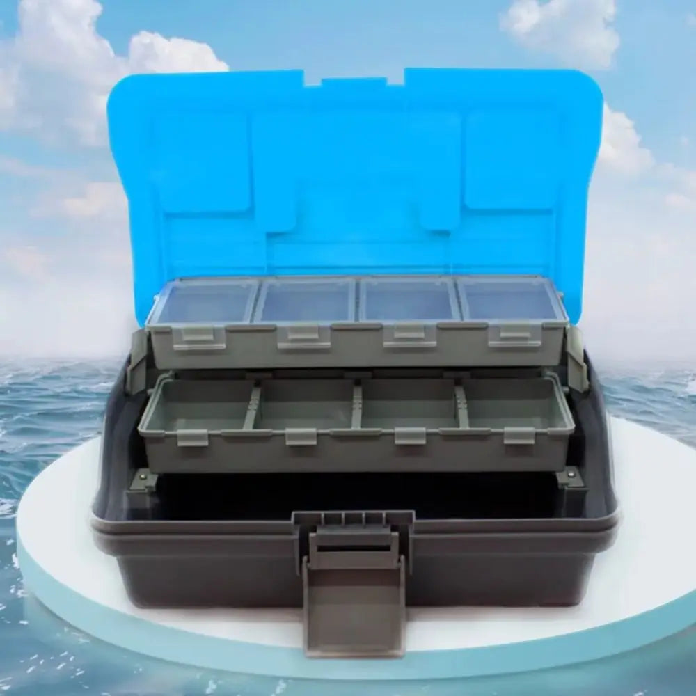 3 Layers Fishing Tackle Box Large Capacity Multifunctional Fishing Gear Box Folding With Handle Hardware Storage Box