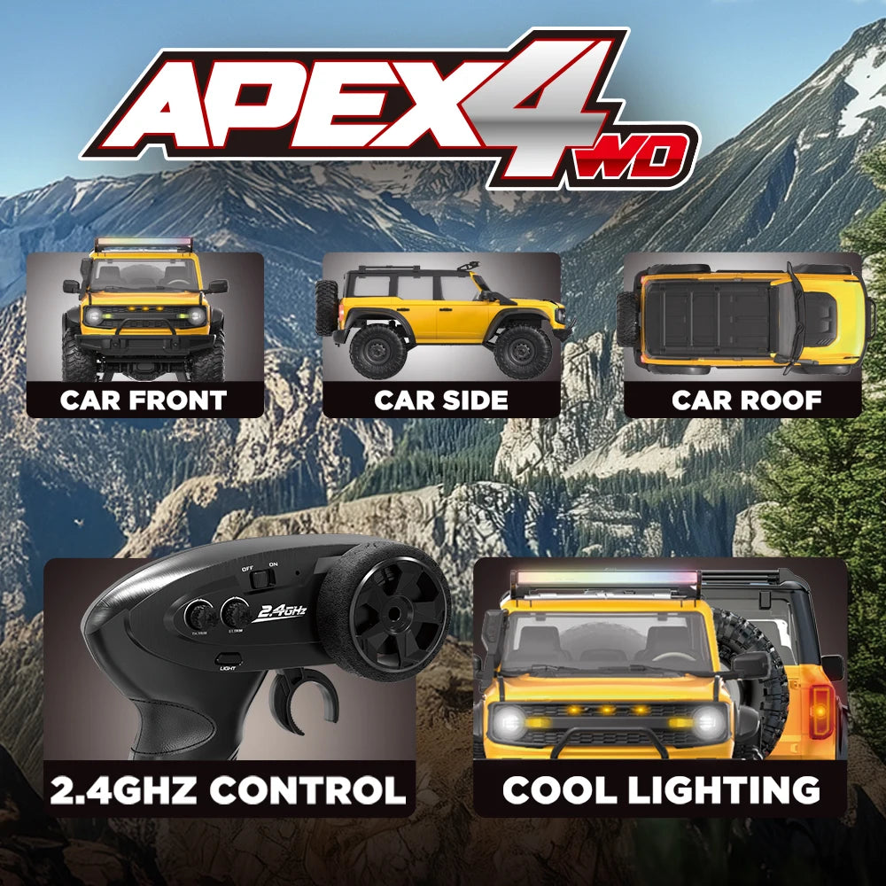 HB R1601 Rc Crawler 1/16 Rc Car 4WD Rtr With Led 2.4g Electric Remote Control Rock Buggy Off-Road Vehicle Rc Cars For Boy Toy