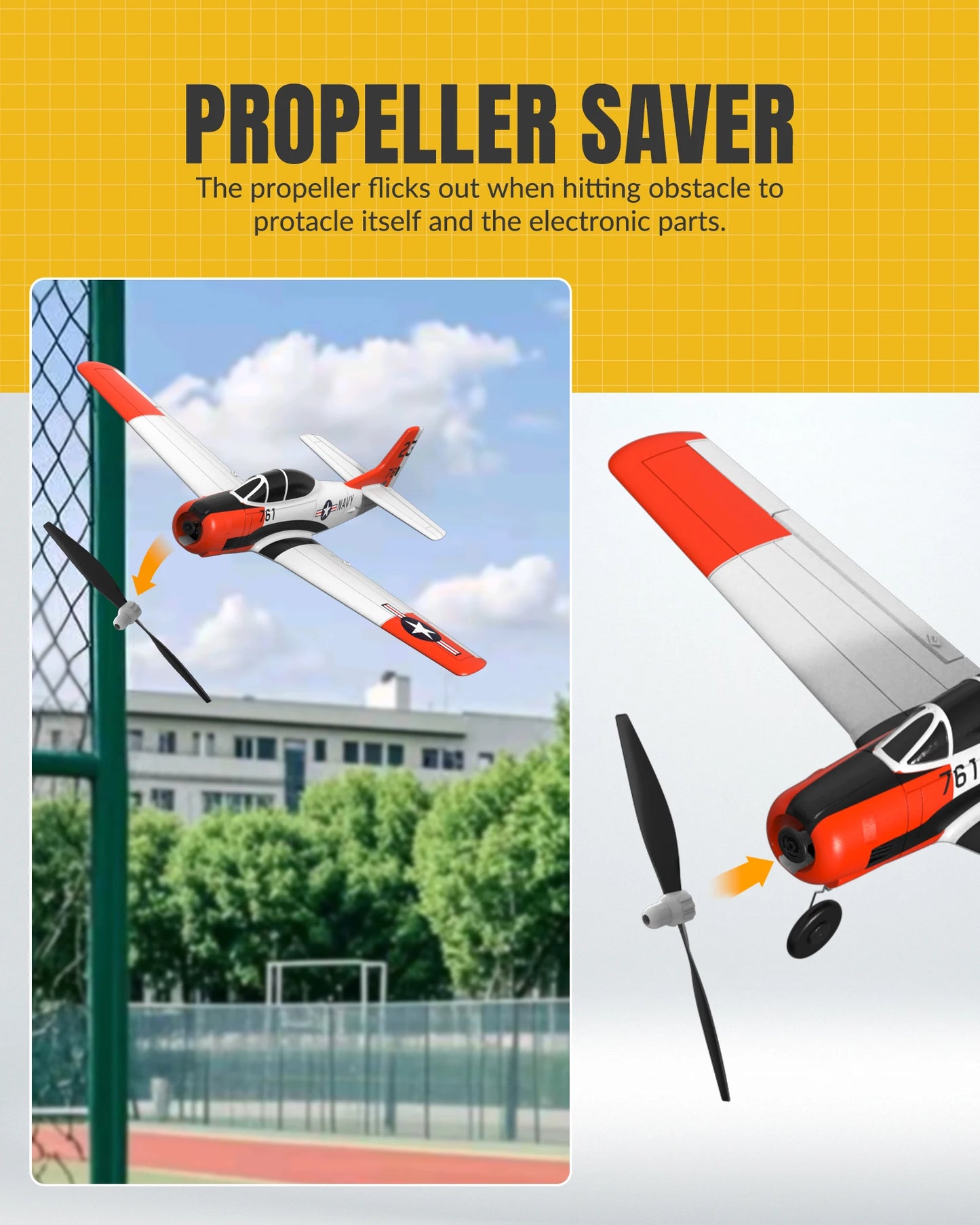 VOLANTEXRC RC Plane T28 2.4Ghz 4CH With Xpilot Stabilization System One Key Aerobatic With 2 batteries Remote Control Airplane