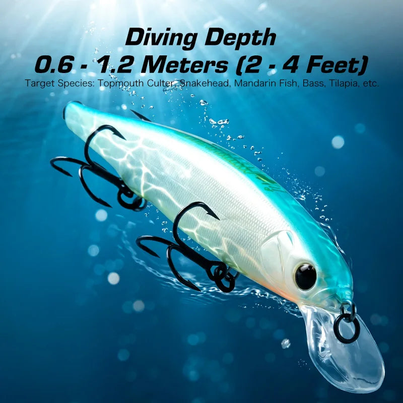 BEARKING best price 3pcs/set 11cm 15g dive 1.5m fishing gear shone lures minnow crank fixed weight wobbler bait isca artificial