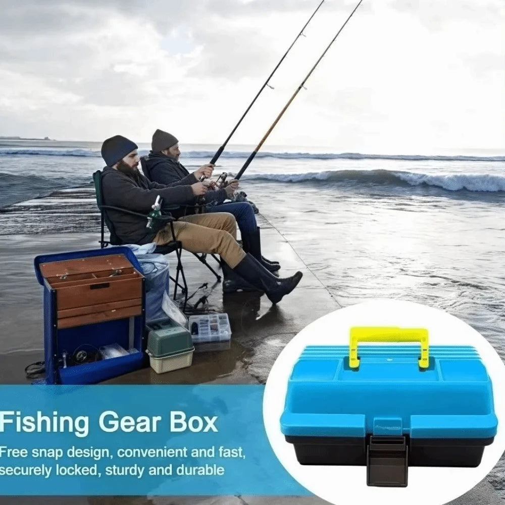 3 Layers Fishing Tackle Box Large Capacity Multifunctional Fishing Gear Box Folding With Handle Hardware Storage Box