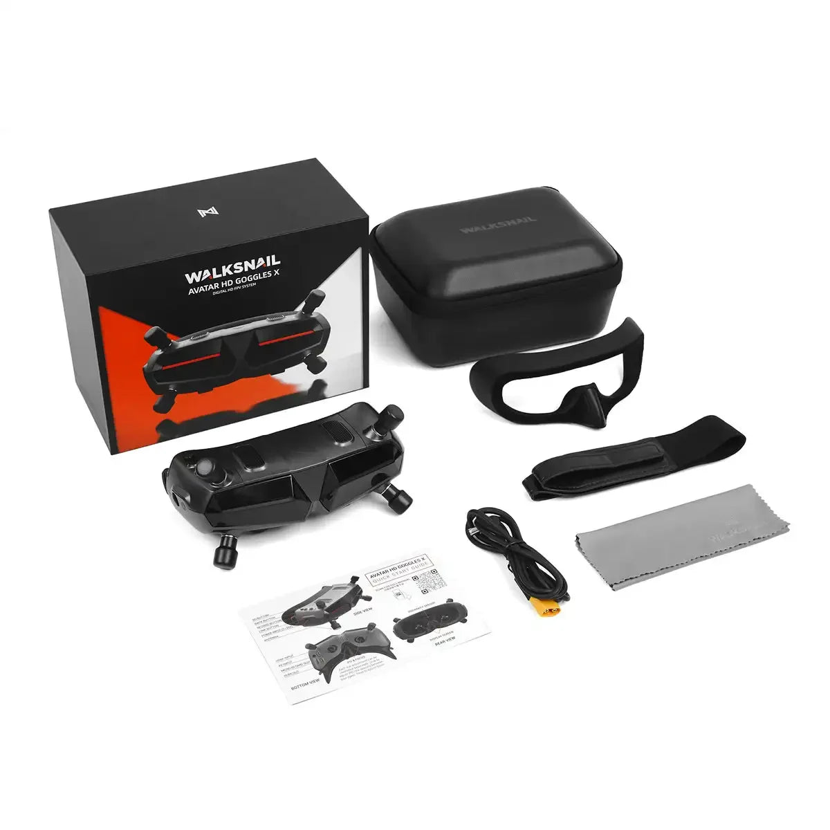 Walksnail Avatar HD Goggles X 1080P/100FPS FOV50 Built-in Gyro Bluetooth Wi-Fi Module 7-26V for FPV Drones Fixed-wing RC Cars