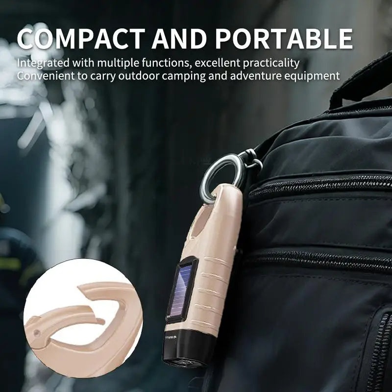 New Portable LED Flashlight Tent Light Hand Crank Dynamo Solar Power Torch Outdoor Camping Hiking Long-range Emergency Lantern