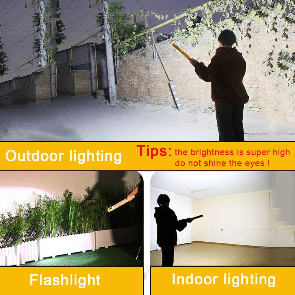 108/156/210 LED Magnetic Work Light with Hook USB Rechargeable Portable Underhood Work Lamp Bar For Car Repair Outdoor Lighting