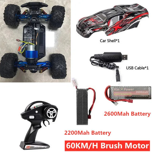 Professional Adult 80KM/H Alloy Frame RC Brushless Car Toys 4WD Buggy High Speed Racing Truck 200M Brake 1:10 RC Cars Model Toy