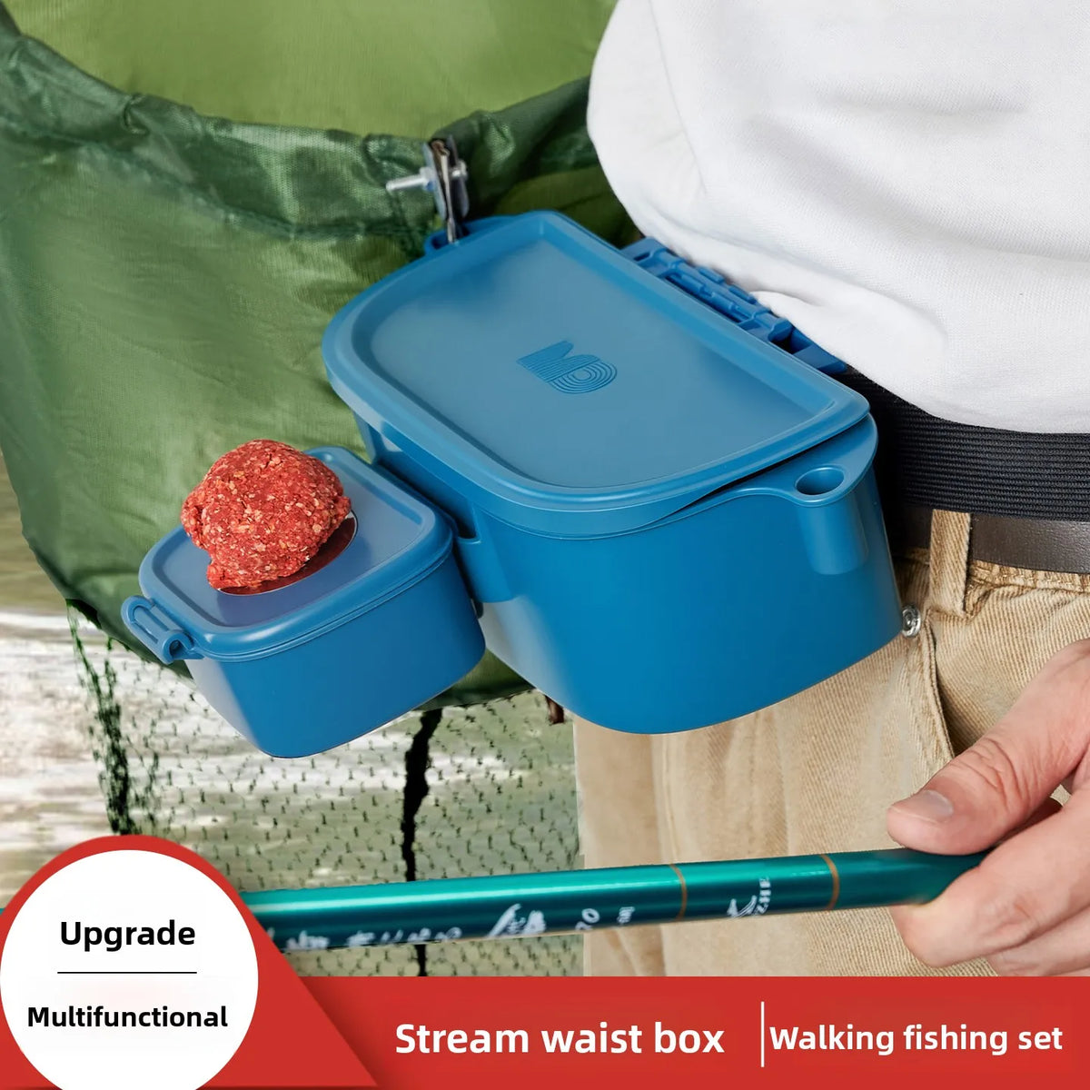 Fishing Bait Box Waist-hung Bait Tray Portable Stream Storage Fishing Gear Box Fishing Equipment Tackle Box