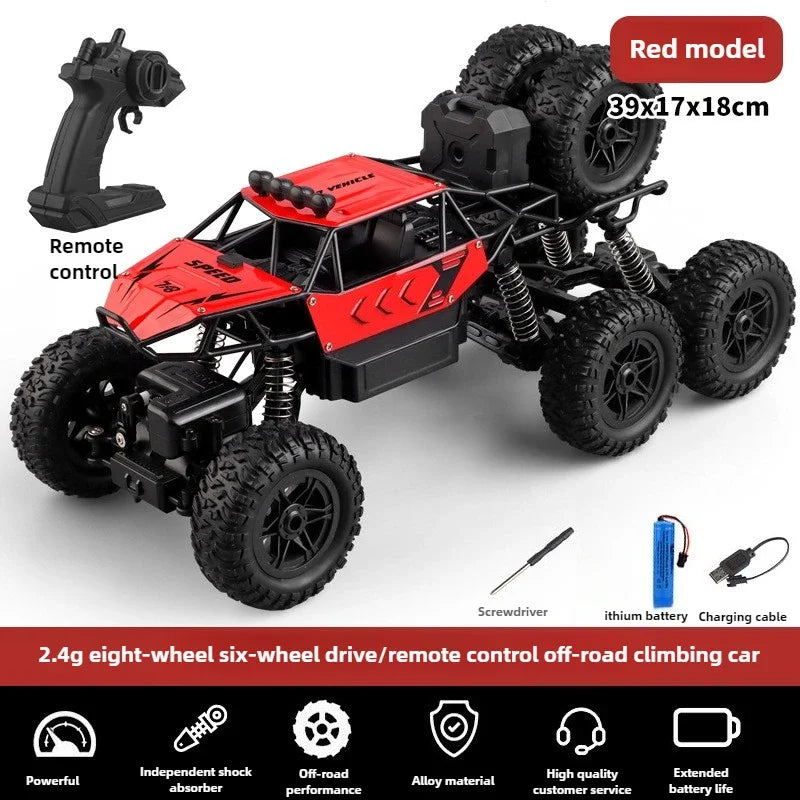 Kawaii Toy Car Gift-Upgrade Alloy 6WD Climbing Off-road Rc Cars,Remote Control Car Model,Fart Spray 8K HD Camera,Toys For Boys