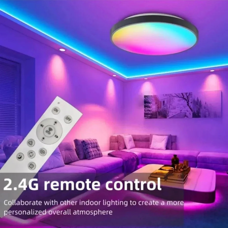 Smart LED Ceiling Lamp Tuya WiFi Dimmable Circular Home Lamp Alexa Voice Control Application Google Living Room Bedroom Lighting