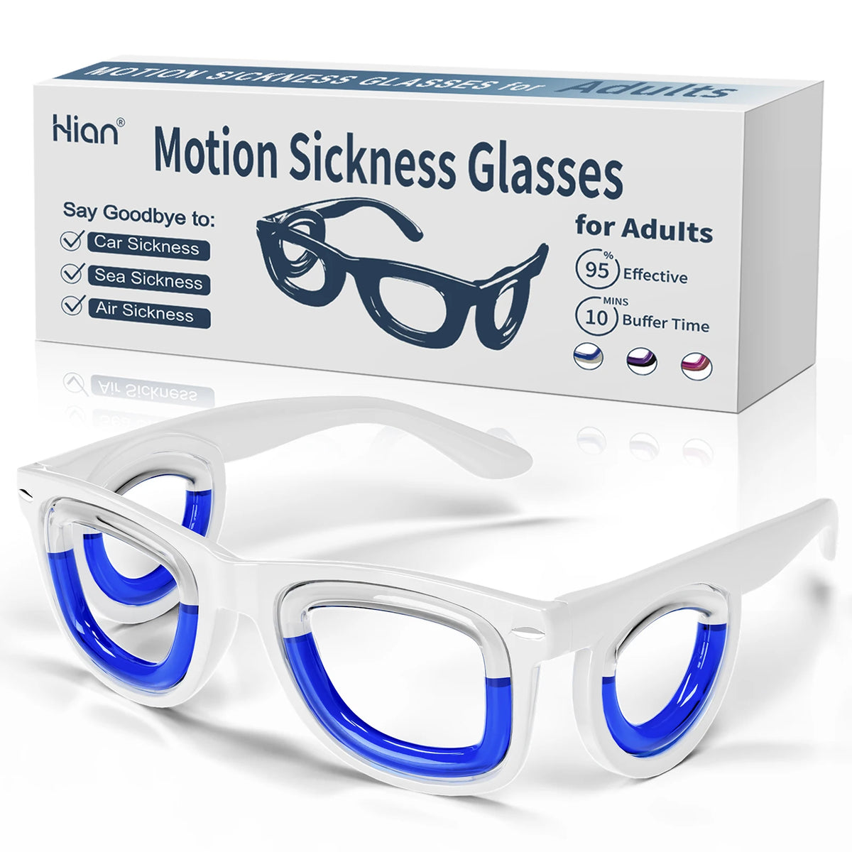 Anti-Motion Sickness Glasses | Ultra-Light Ergonomic Design for Cars/Travel/Cruises | Portable Nausea Relief