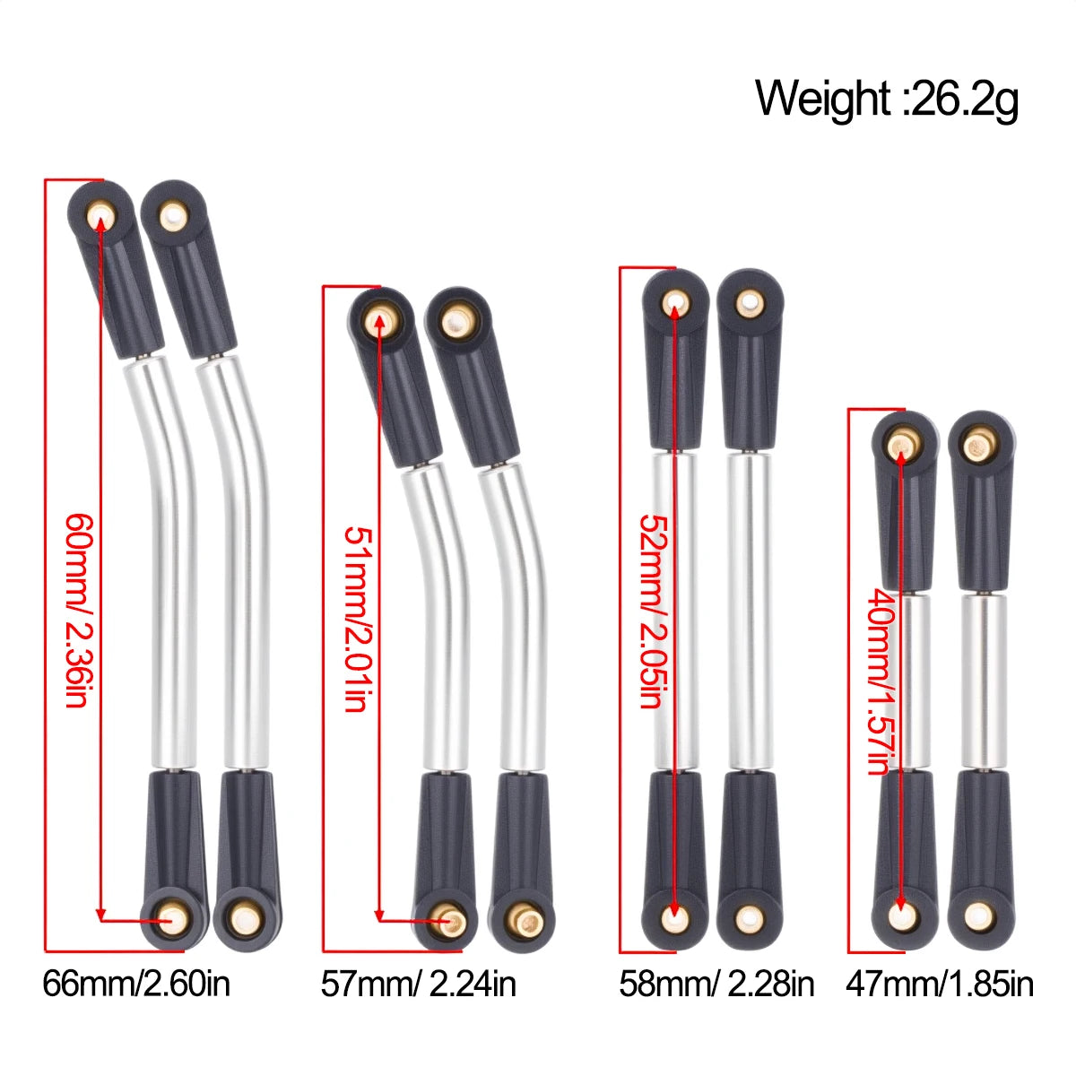 8pcs Stainless Steel SCX24 Body Links - Rigid Upgrade Linkage Set for 1/24 Axial C10, AXI00005, AXI00006, 90081 RC Cars