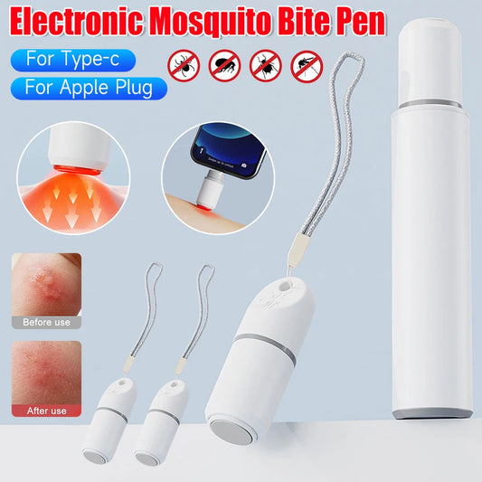 2/1PC Electronic Mosquito Bite Pen Outdoor Chemical-Free Natural Mosquito Bite Heat Pen Anti-Itch Pen for Adult Children Camping