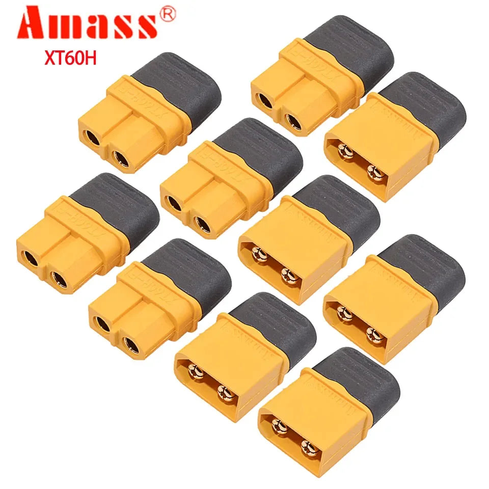 10pcs Amass XT60h connector XT60-T plug with Sheath Housing Female / male XT60 plug for RC Lipo Battery rc cars fpve drones