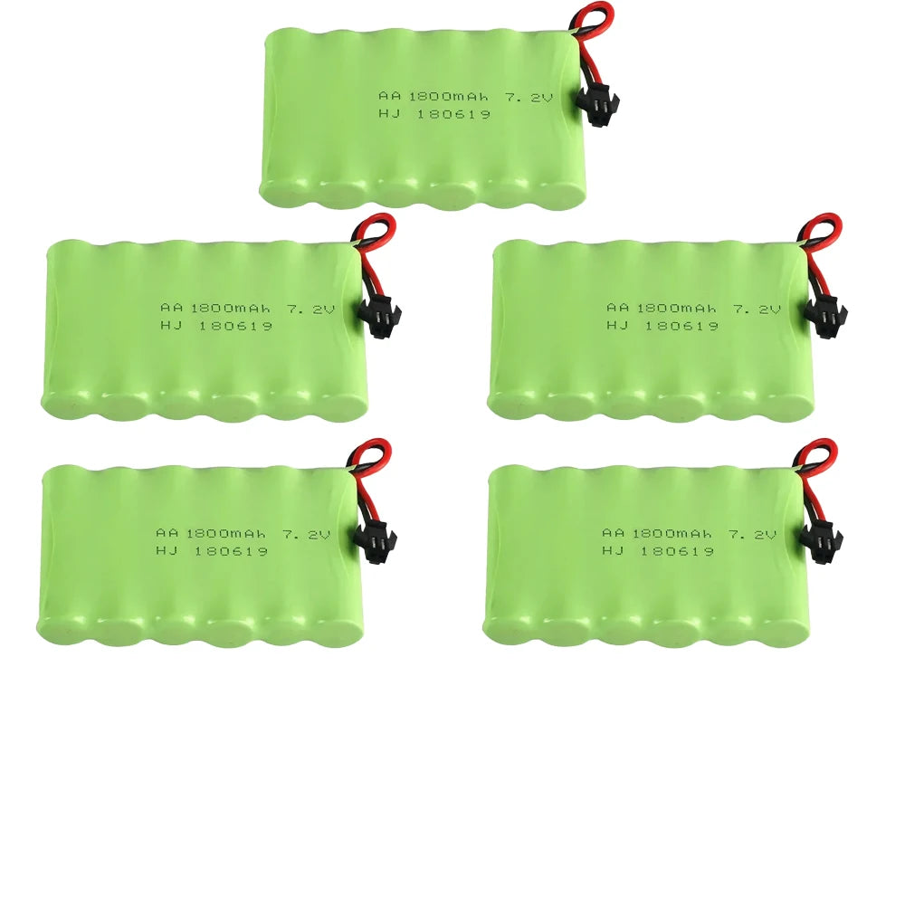 AA Rechargeable Nickel-cadmium Battery 7.2V 1800mAh Suitable for Remote Control Devices Such As Toy Cars Boats and Robots.