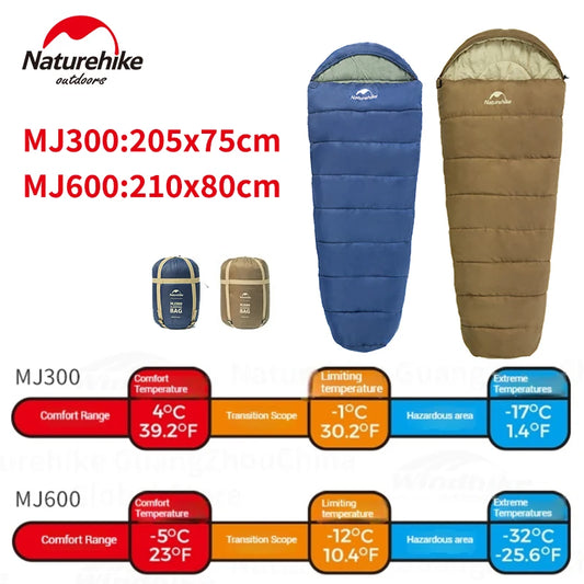 Naturehike Mummy Sleeping Bag -5~7℃ MJ300 / MJ600 for Outdoor Camping Hiking Travel Winter Spring Warm Sleeping Bag Portable
