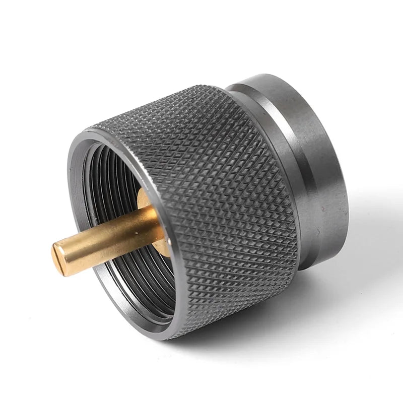 2 Pieces Camping Stove Adapter Propane to Butane Adapter 1 Lb Propane Tank Input and EN417 Lindal Valve Output