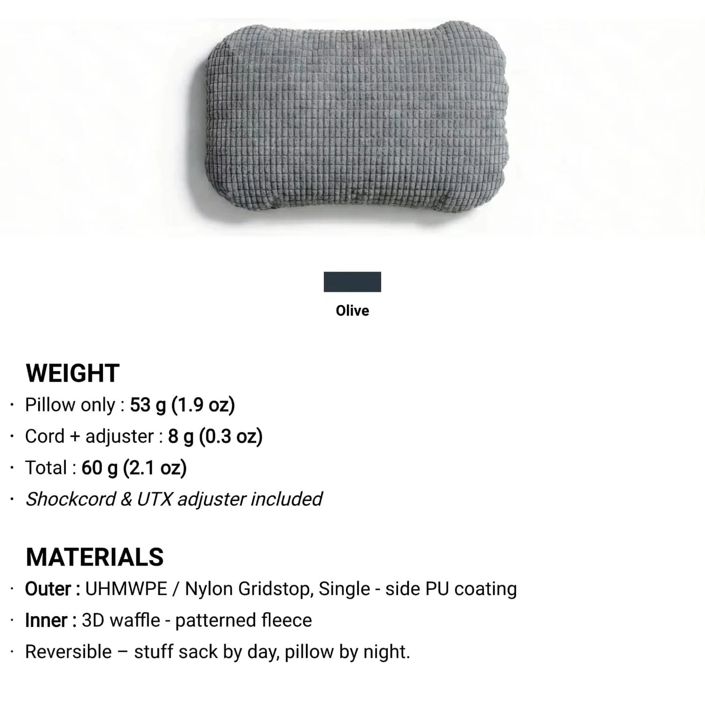 Stuff Sack & Pillow 2-in-1 UHMWPE Multifunctional Outdoor Headrest 53g Ultralight Hikers Camping Dyneema Pillowcase Storage Bag