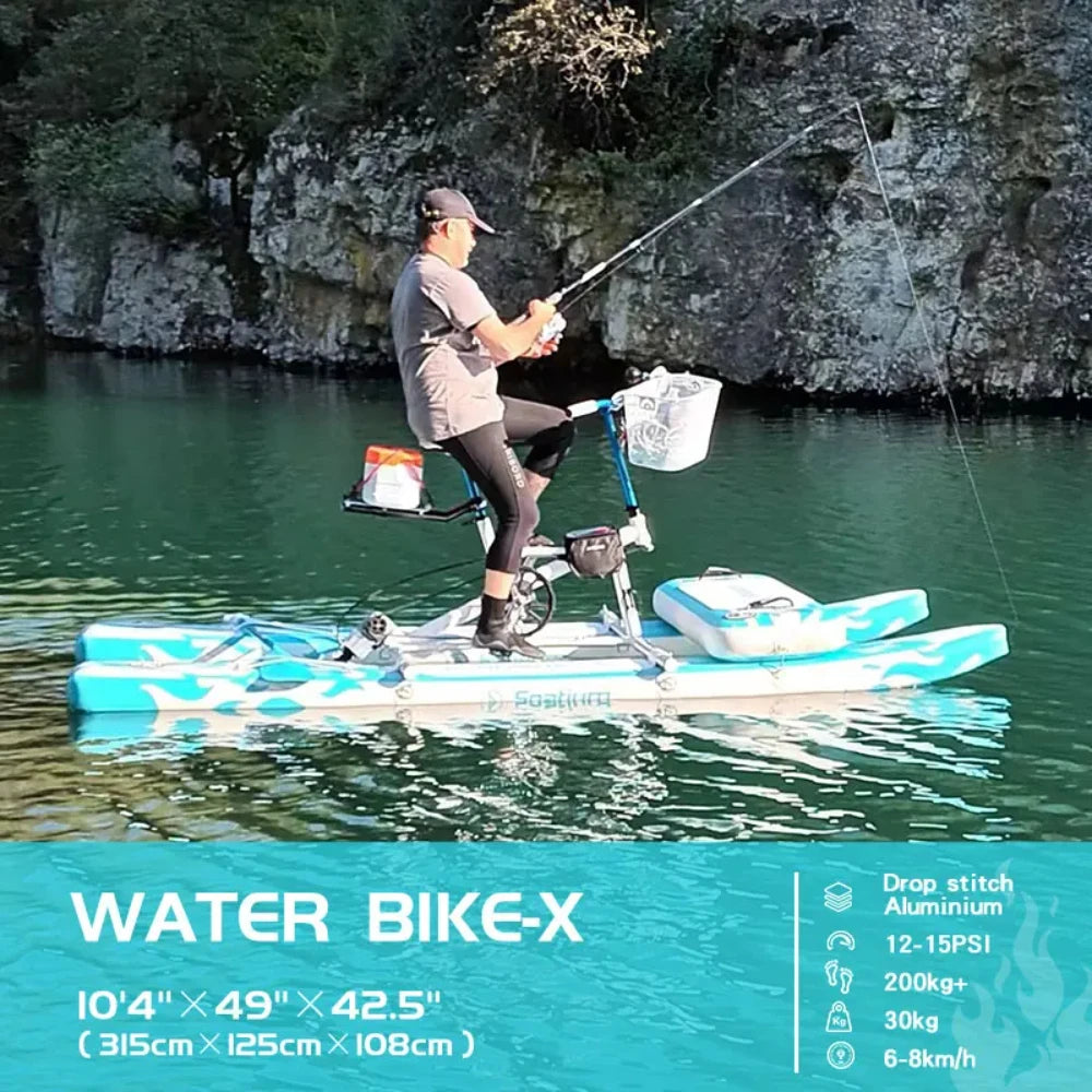 Single Water Bike Inflatable Pedal Boat 3.0 Inflatable Pedal Kayak Pedal Bicycle For Water Sports More Stable And Easy To Drive