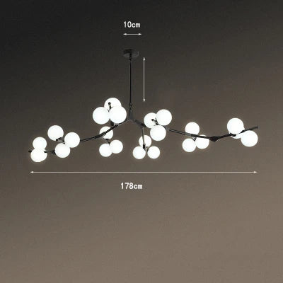 Nordic Black Gold Pendant Light Glass Led Chandelier Living Room Decoration Dining Room Bedroom Indoor Lighting
