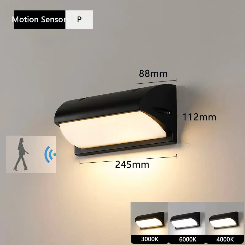 DC12-24V Waterproof IP65 Led Outdoor Wall Light Motion Sensor Led Outdoor Lighting Porch Lights Balcony Garden Lights Wall Lamp