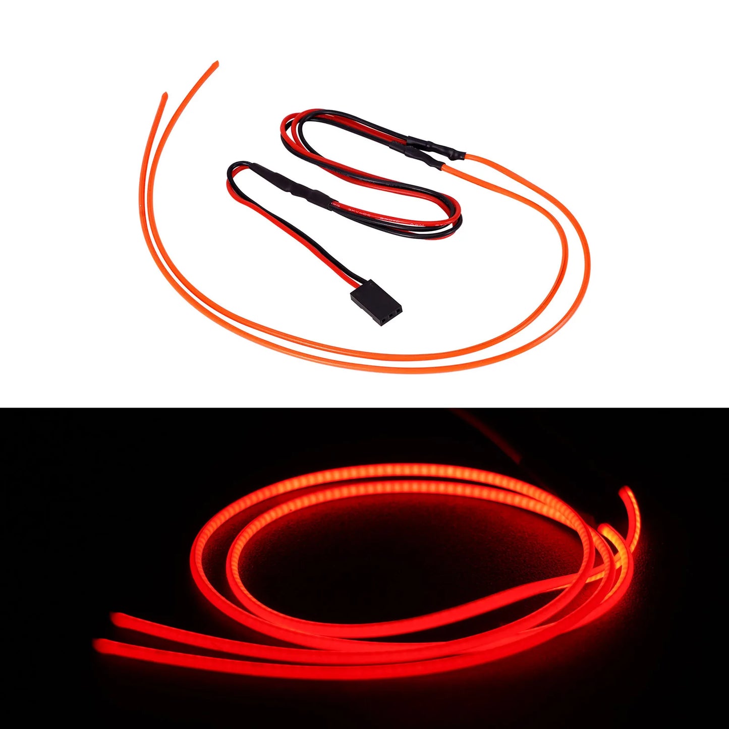 INJORA Flexible Cuttable LED Strip Lights for RC Cars (Red, Warm White, Ice Blue, Pinkish Purple, Green, Dark Blue)