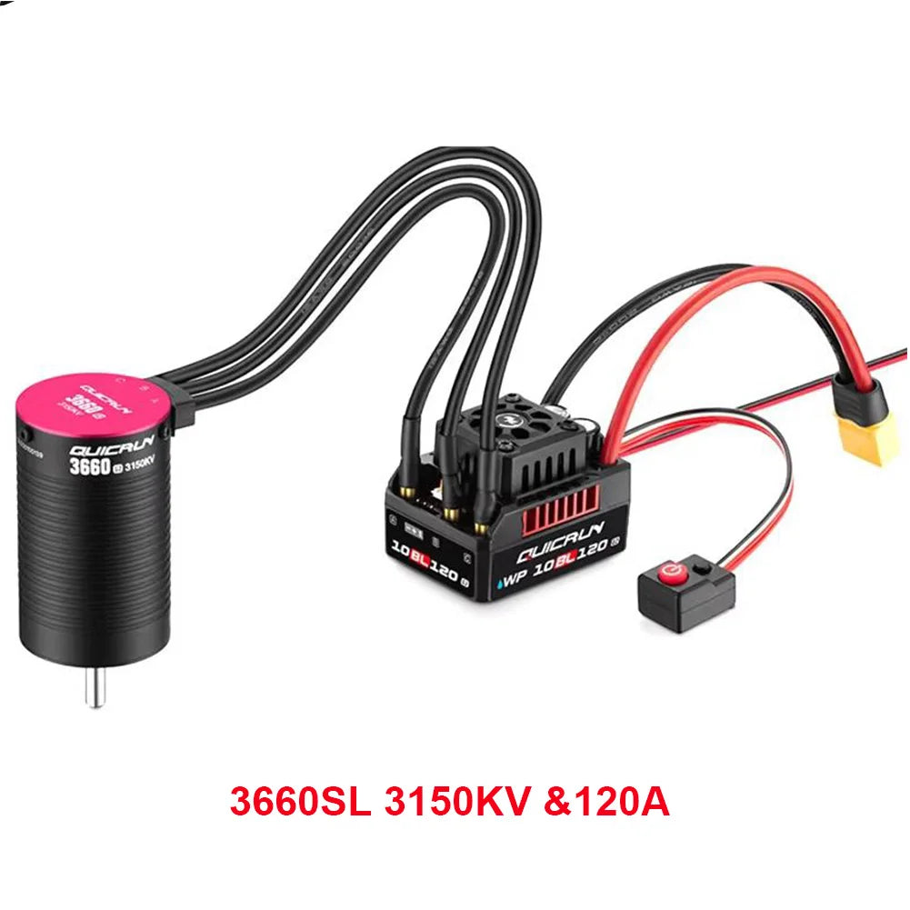 HobbyWing QuicRun WP 10BL120 G2 120A Waterproof Sensorless Brushless ESC Speed Controller 3652 3660 G2 Motor for 1/10 RC Cars