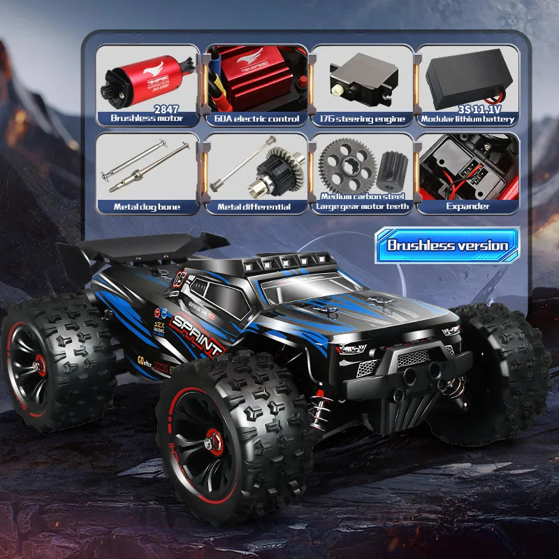 100km/h High-speed 4WD Rc Cars,1:14 Brushless Motor Climbing Off-road Rc Truck,Remote Control Car Model,funny Gift,Toys for Boys