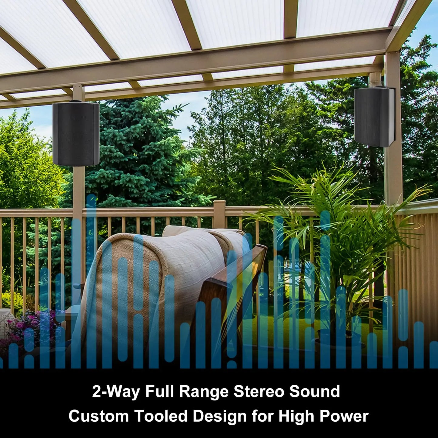 Herdio 4 Inch Outdoor Speaker Passive 400W Wireless Stereo Subwoofer Music Full Range Audio Bass Loudspeaker For Home Theater