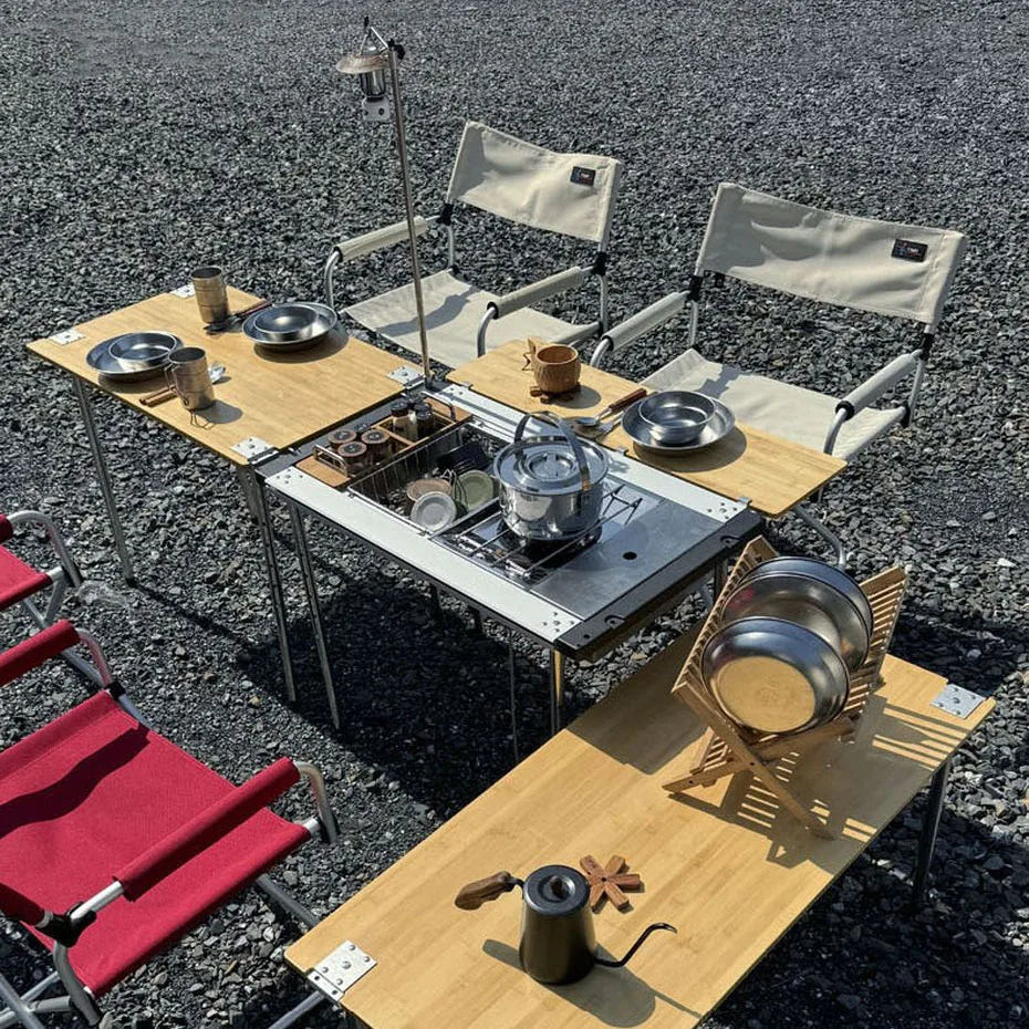 IGT Table Extension Bamboo Plate Camping Portable Board IGT Table Top Picnic Outdoor Kitchen IGT Accessories
