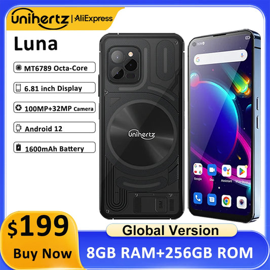 Unihertz Luna Smartphone Rhythm Ambient LED strip Music Phone 8GB RAM 256GB ROM 108MP G99 Mobile Phone Night Vision Cellphone