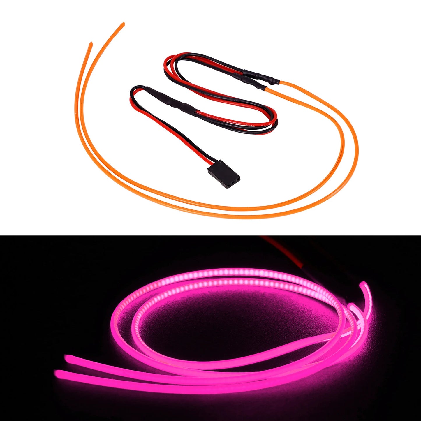INJORA Flexible Cuttable LED Strip Lights for RC Cars (Red, Warm White, Ice Blue, Pinkish Purple, Green, Dark Blue)