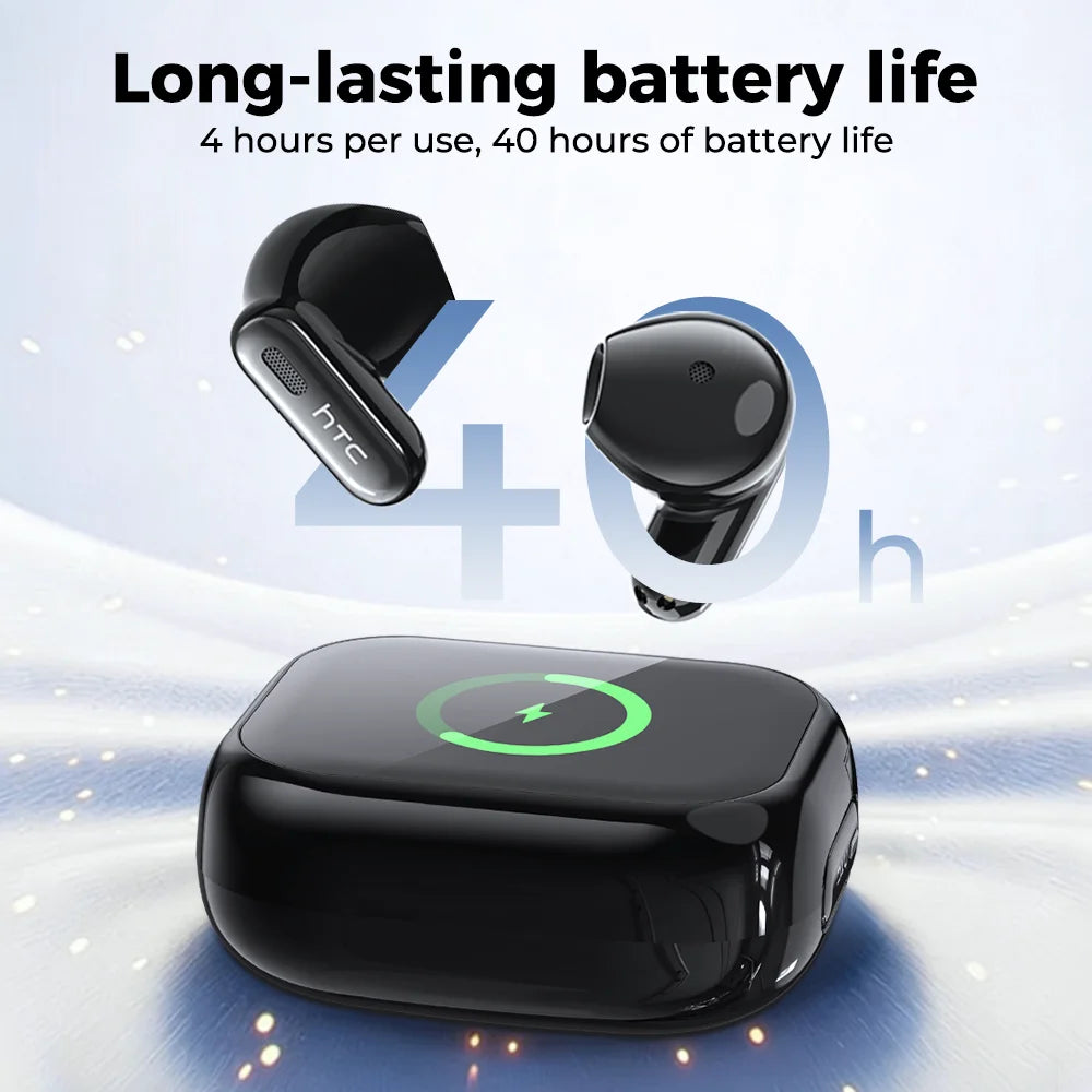 HD Screen Wireless Earphones Bluetooth Music Earbuds HTC NE68 150 Languages 30 hour Battery Life Clear Audio Comfortable Wearing