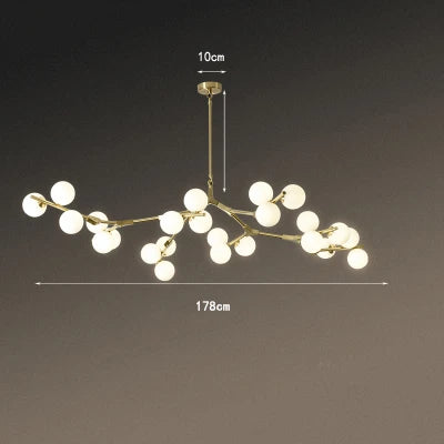 Nordic Black Gold Pendant Light Glass Led Chandelier Living Room Decoration Dining Room Bedroom Indoor Lighting