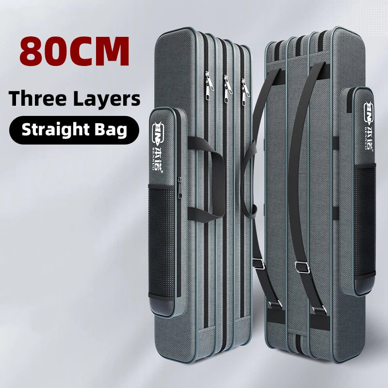 Fishing Rod Bag Fishing Gear Bag 80cm-130cm Multifunctional Rod Bags Double-layer or Three-layer Large Thick Belly Fish Backpack