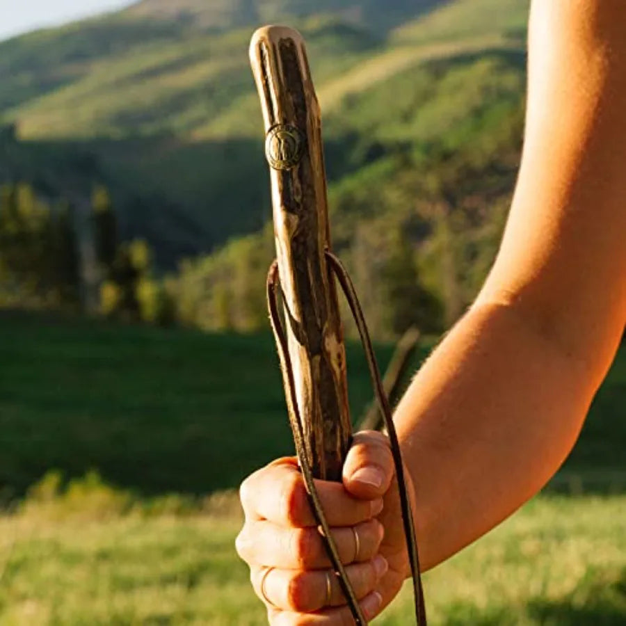 Rustic Wood Walking Stick with Traditional Ironwood Handle Ideal for Outdoor Hiking and Daily Wear Suitable for Men and Women H