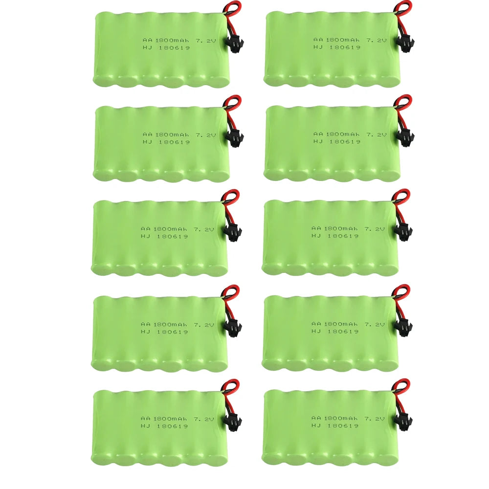 AA Rechargeable Nickel-cadmium Battery 7.2V 1800mAh Suitable for Remote Control Devices Such As Toy Cars Boats and Robots.