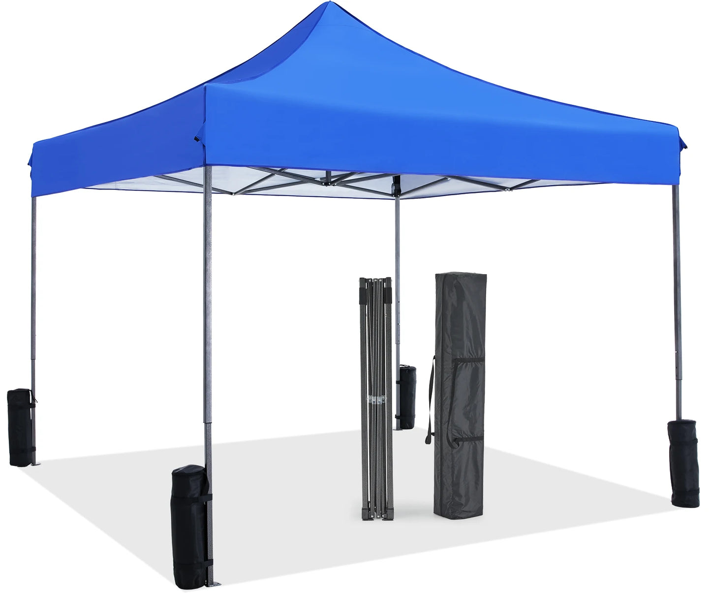 JHK 10x10ft Pop Up Outdoor Canopy Tent Easy Setup Shade Instant Portable Sun Shelter Canopy Tent with Sand Bags for Camping and Commercial Events