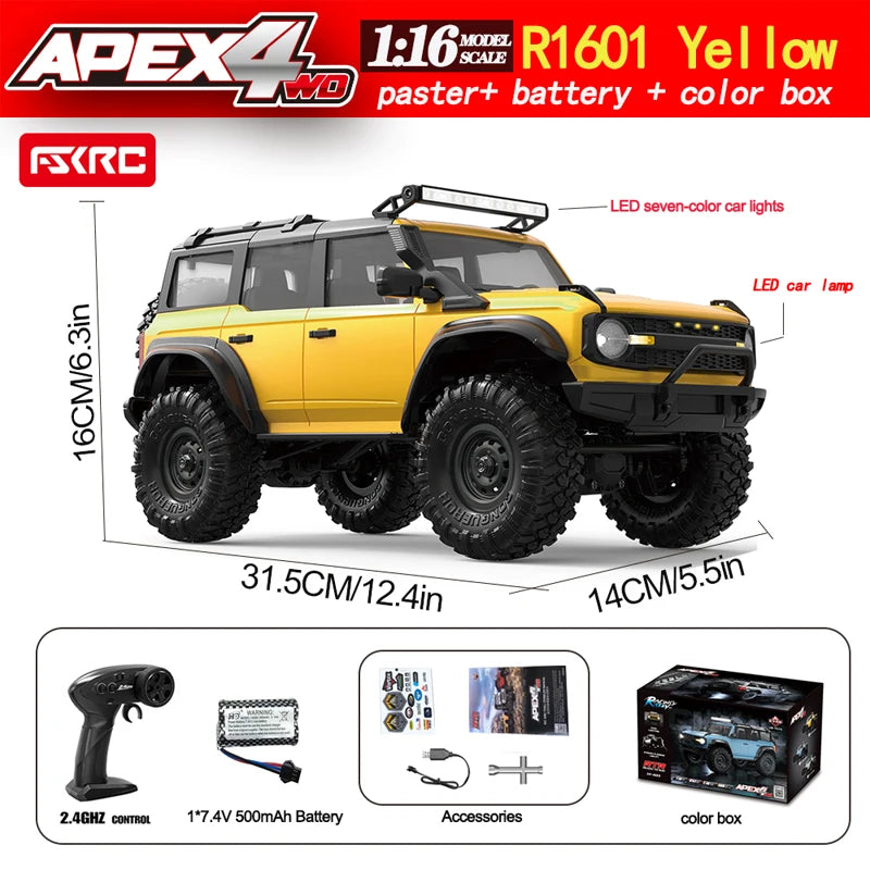 HB R1601 Rc Crawler 1/16 Rc Car 4WD Rtr With Led 2.4g Electric Remote Control Rock Buggy Off-Road Vehicle Rc Cars For Boy Toy