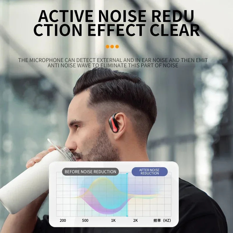 YYK Q63 Bluetooth 5.3 Wireless Earbuds with Mic IPX7 Waterproof 200H Earphones with Hooks for Sports Running Workout Gym