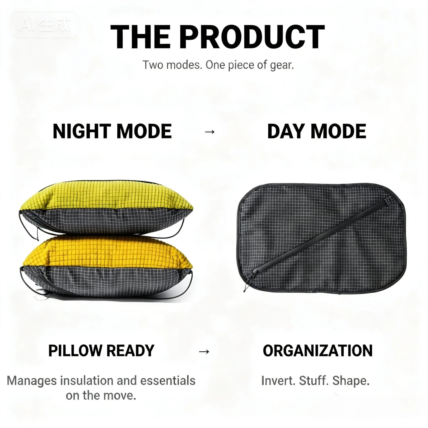 Stuff Sack & Pillow 2-in-1 UHMWPE Multifunctional Outdoor Headrest 53g Ultralight Hikers Camping Dyneema Pillowcase Storage Bag